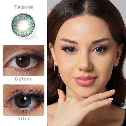 3 Tone Turquoise Colored Contacts - Image 2 | カラーコンタクト | FreshGo