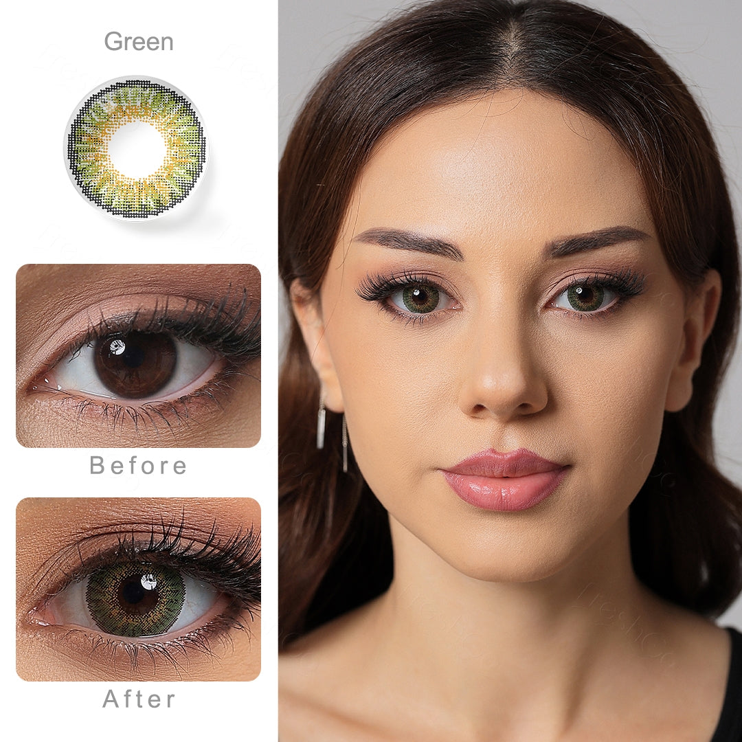3 Tone Green Colored Contacts - Image 2 | カラーコンタクト | FreshGo