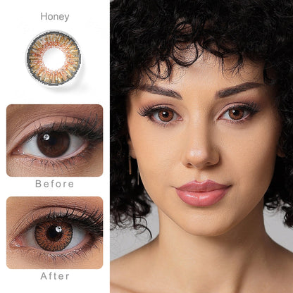 3 Tone Honey Colored Contacts - Image 2 | カラーコンタクト | FreshGo