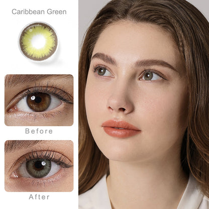 Diamond Caribbean Green Colored Contacts - Image 2 | カラーコンタクト | FreshGo