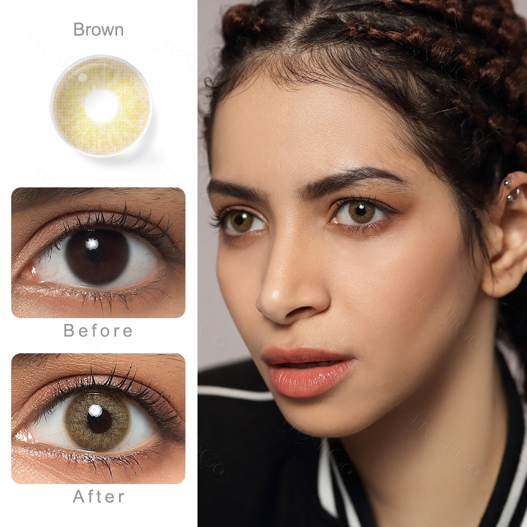 Cloud Brown Colored Contacts - Image 2 | カラーコンタクト | FreshGo