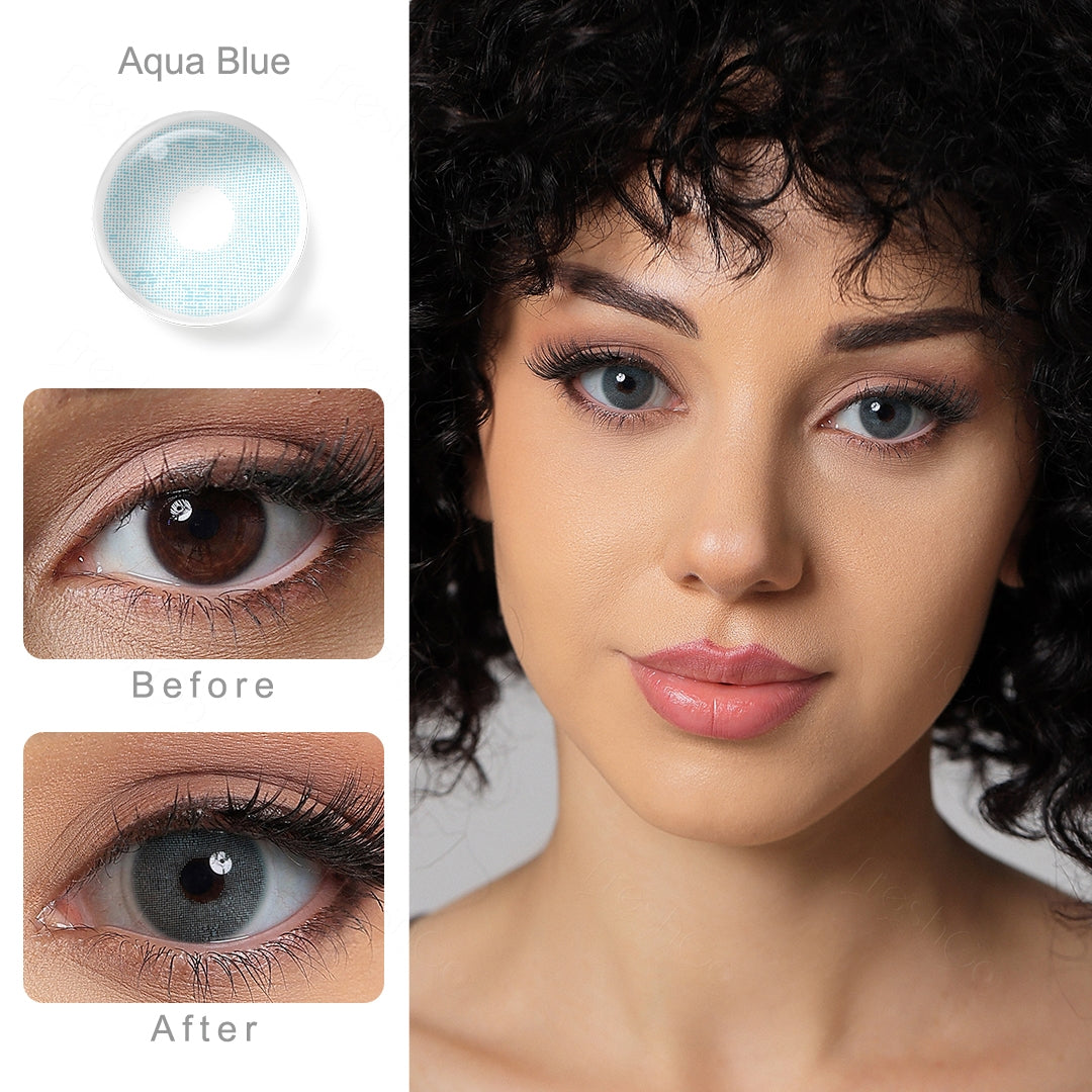 Aqua Blue Colored Contacts - Image 2 | カラーコンタクト | FreshGo