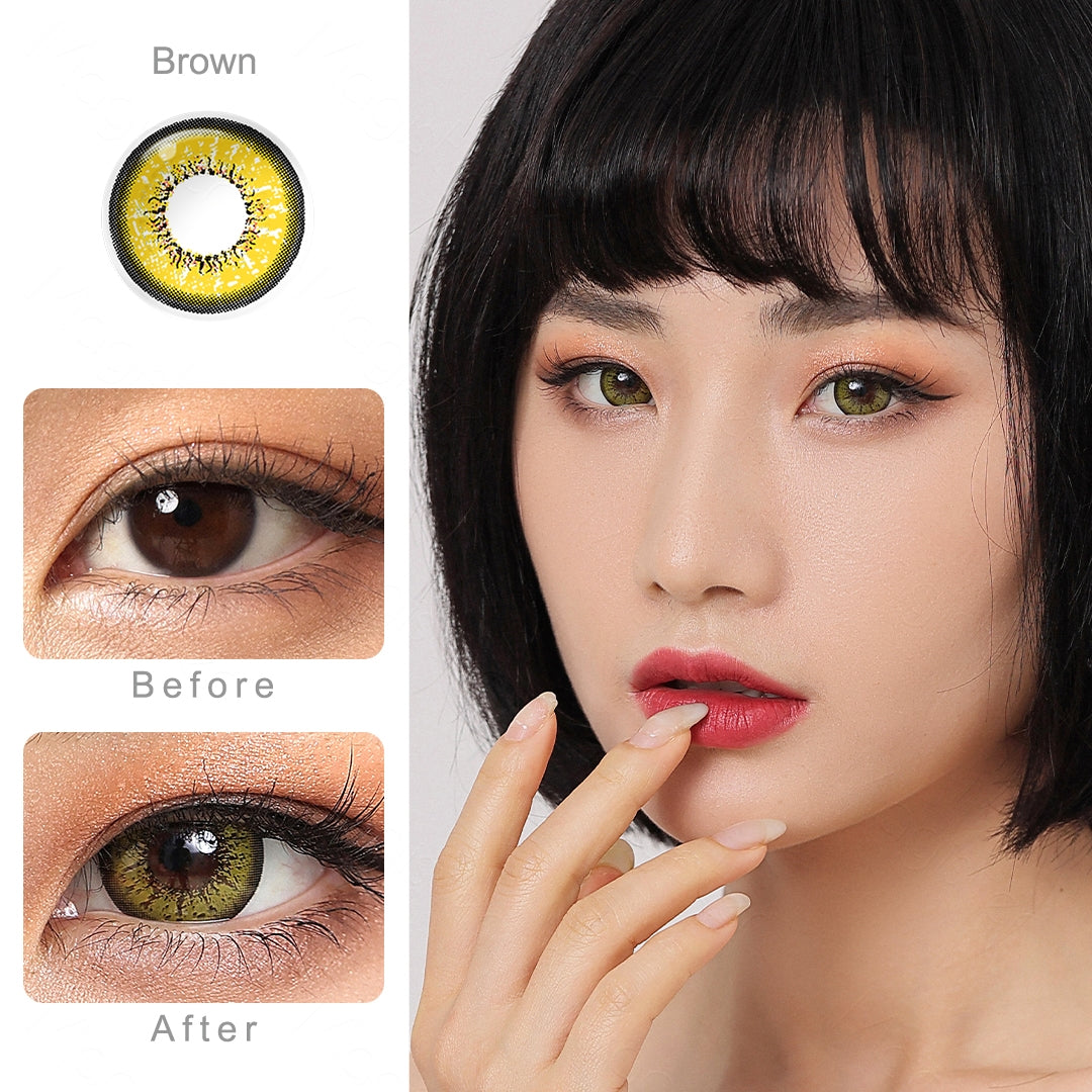 Flame Brown Colored Contacts - Image 2 | カラーコンタクト | FreshGo