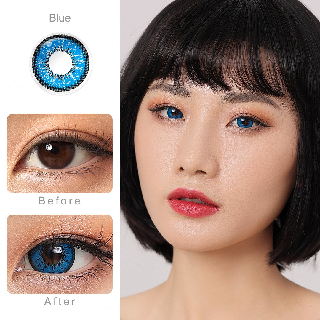 Flame Blue Colored Contacts - Image 2 | カラーコンタクト | FreshGo