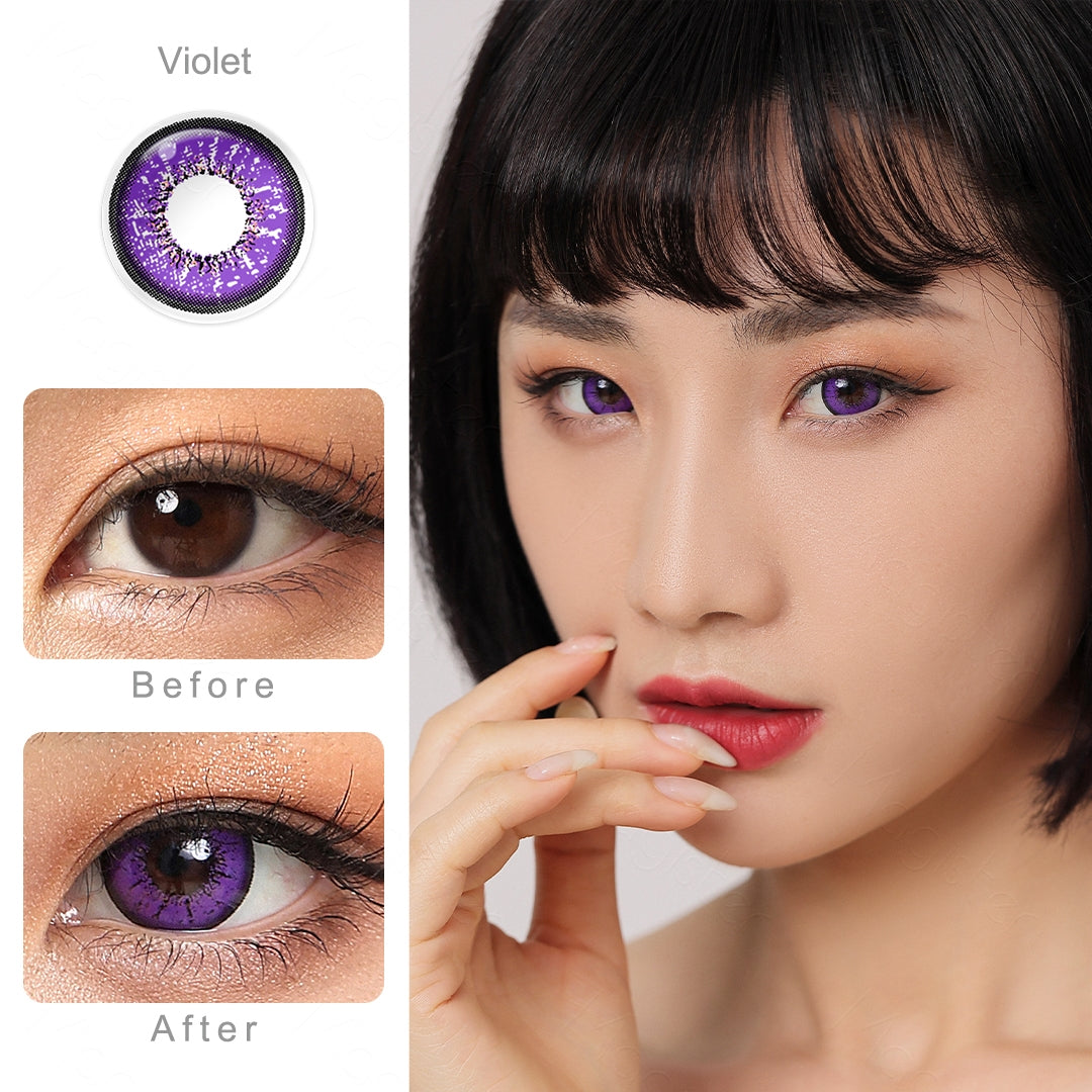 Flame Violet Colored Contacts - Image 2 | カラーコンタクト | FreshGo