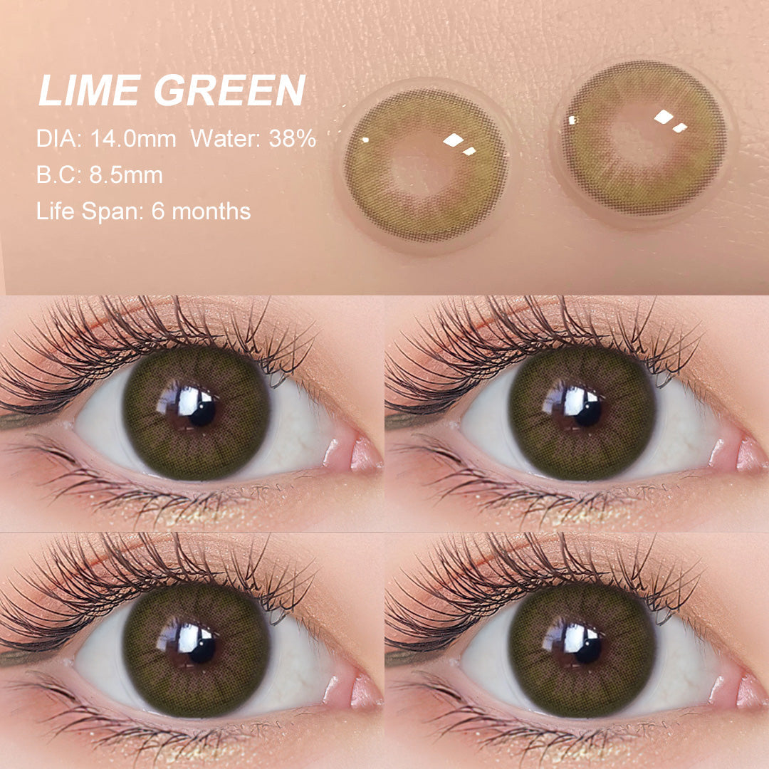 Desire Lime Green Colored Contacts - Image 3 | カラーコンタクト | FreshGo