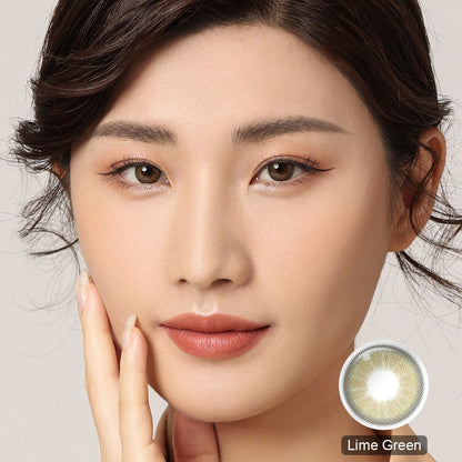 Desire Lime Green Colored Contacts - Image 2 | カラーコンタクト | FreshGo