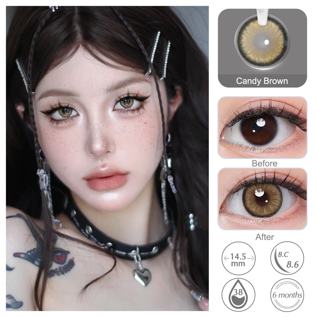 Diamond N Candy Brown Colored Contacts - Image 2 | カラーコンタクト | FreshGo